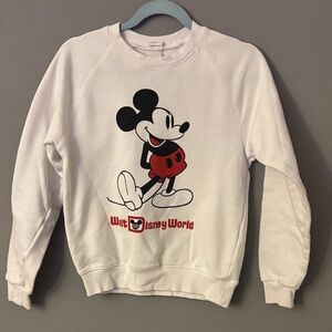 Disney White and Red Mickey Mouse Sweatshirt